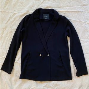 Elodie black double breasted blazer cardigan